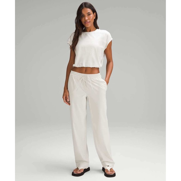 Lululemon Straight Leg‎ Mid-Rise Pants Full Length Luxtreme Bone Size L